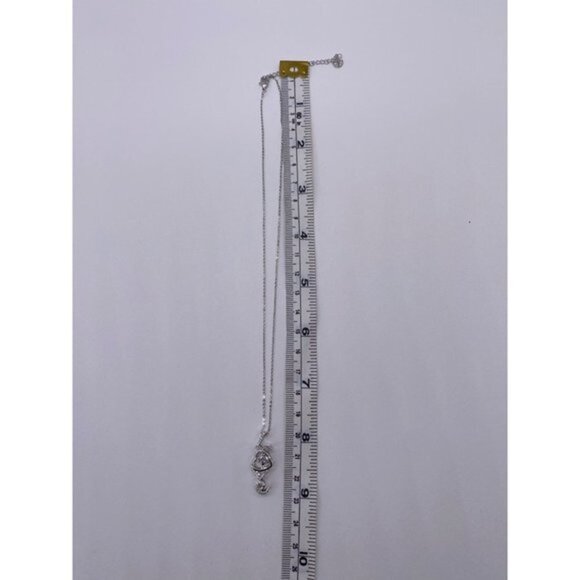 Women’s Love Cubic Zircon Necklace Sliver Tone - Picture 4 of 14